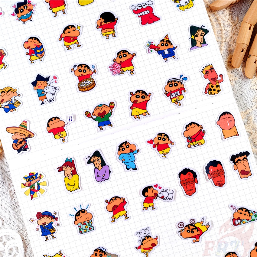 ★★★ Sticker Dán Trang Trí Nhật Ký Hình Cậu Bé Bút Chì Shin-chan Q-5 ★★★ Bộ 50 Miếng Dán Trang Trí Album Thời Trang DIY Kích Thước 2~3cm