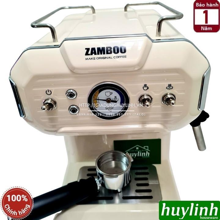 [Mã ELHAMS5 giảm 6% đơn 300K] Máy pha cà phê Espresso Zamboo ZB-92CF - Tặng 500gr cafe [Kem - Đỏ]