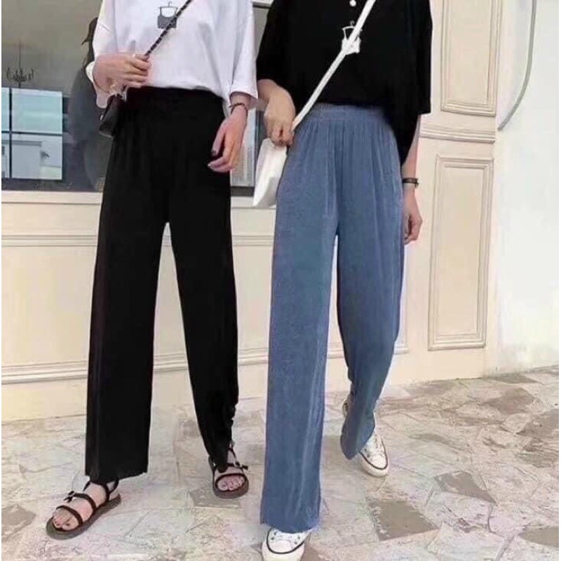 QUẦN TĂM ống rộng dài 4 màu free size 40-58kg , hàng loại 1 bao đẹp