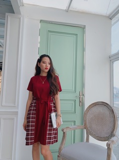 🌺🌺 Dolly dress // Váy đỏ phối kẻ