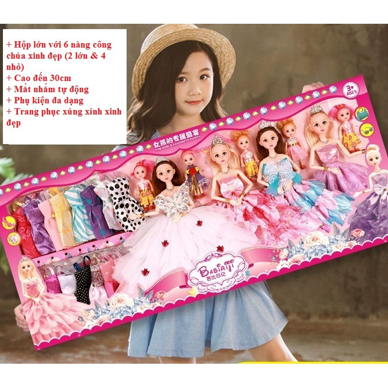 Bộ đồ chơi [Phụ kiện đa dạng] Búp bê Barbie cho bé