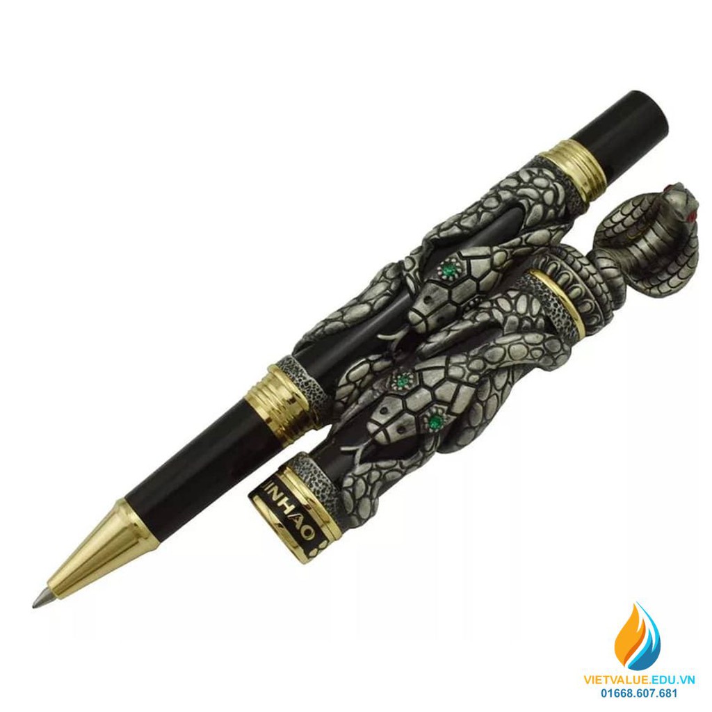 Bút ký Jinhao, Thiên xà ôm thân bút, đầu rắn nổi, phong cách doanh nhân, màu xám đen, mã Jinhao 003