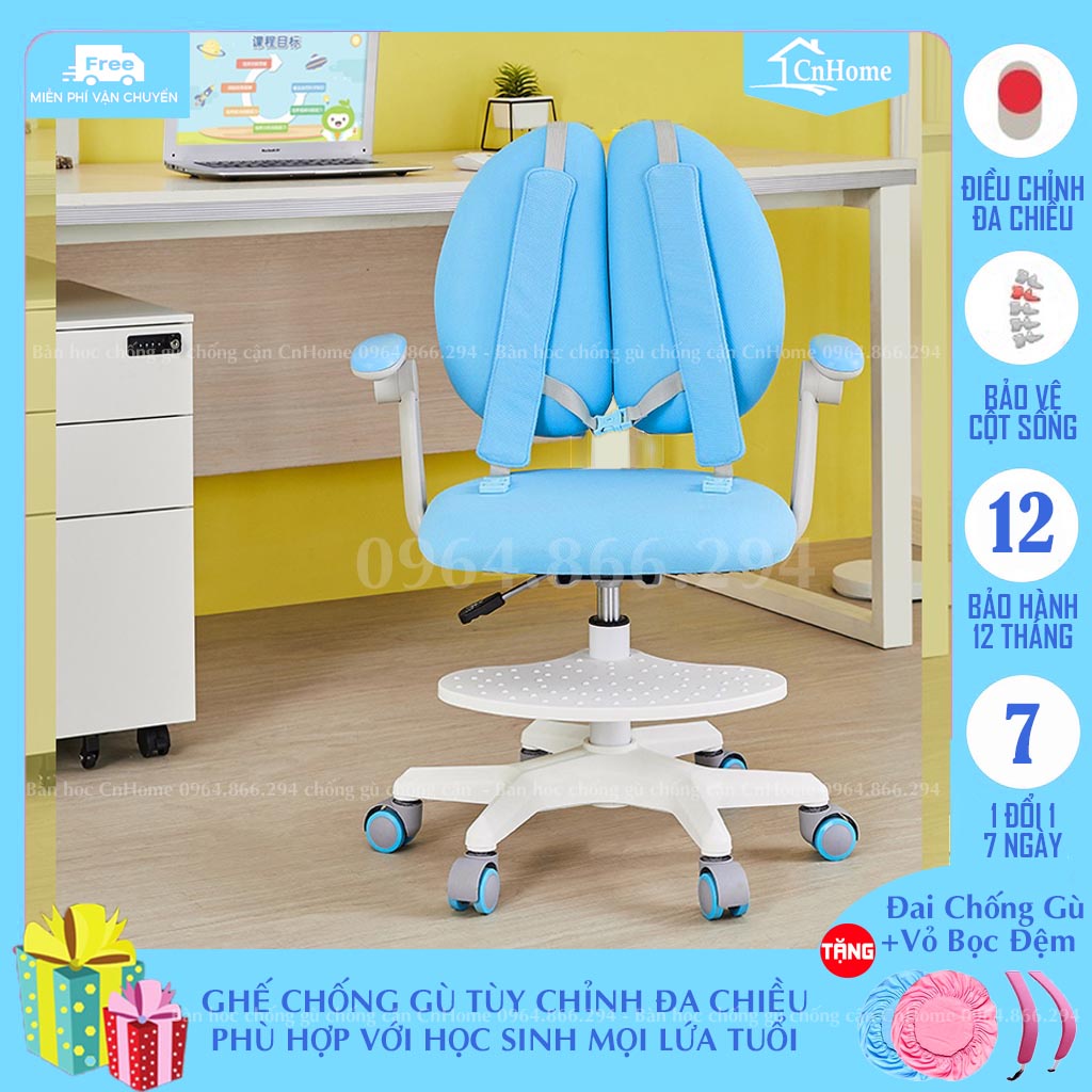 Ghế xoay học sinh chống gù lưng trẻ em Cnhome Z1 ghế xoay cao cấp tăng chỉnh chiều cao xoay 360 độ cho học sinh tiểu học