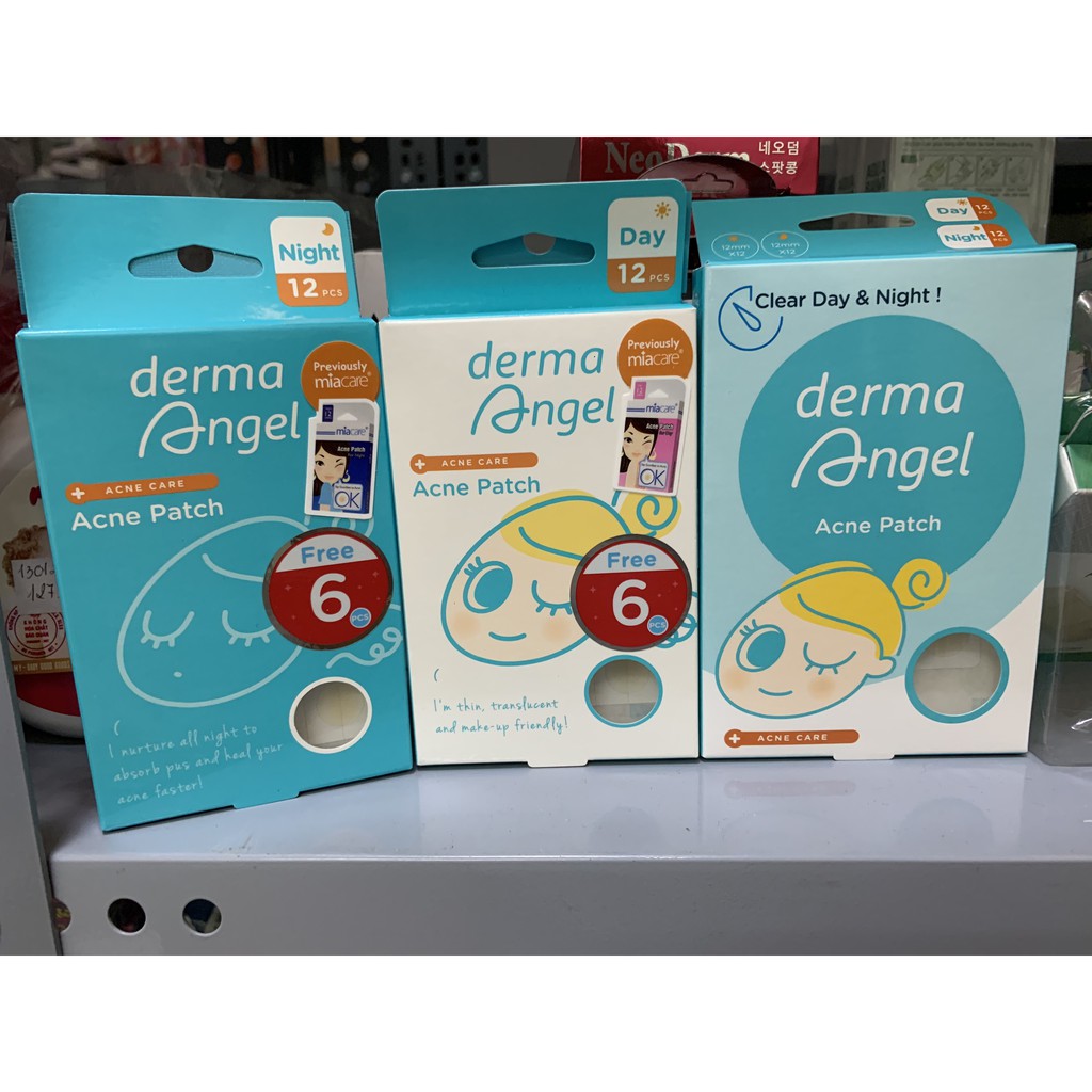 Miếng Dán Mụn Giúp Giảm Sưng Mụn Ngày & Đêm Derma Angel (18 & 24 miếng/hộp) - 0514906