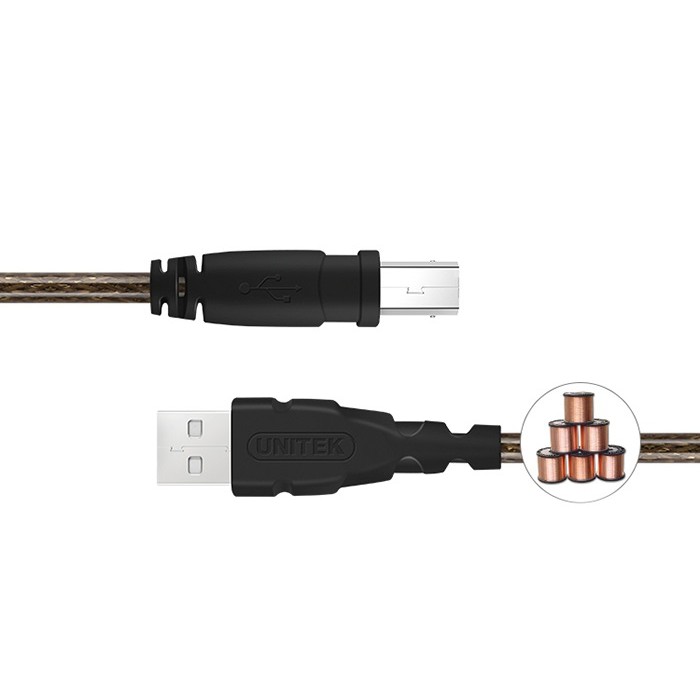 Cáp tín hiệu USB máy in 10m Unitek Y-C431 - Hàng Chính Hãng