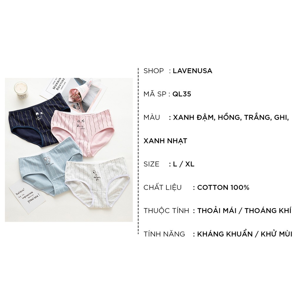Quần lót nữ cotton cao cấp in hình đáng yêu dễ thương QL35 | BigBuy360 - bigbuy360.vn
