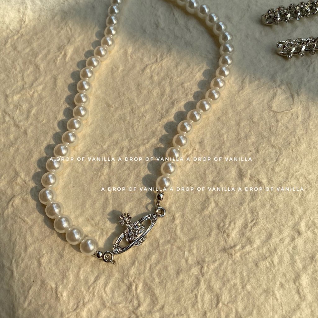 Vòng Cổ Đính Hạt Ngọc Trai Thời Trang