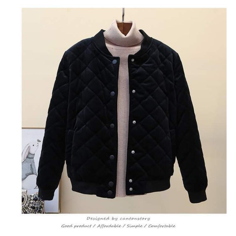 áo bomber nhung nữ
