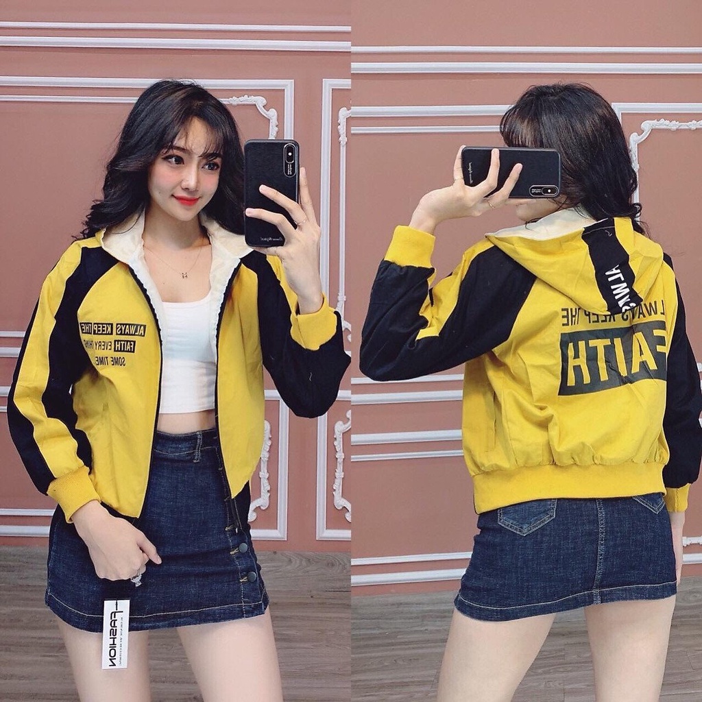 Áo khoác nữ dù 2 lớp chữ LONG siêu xinh - M326