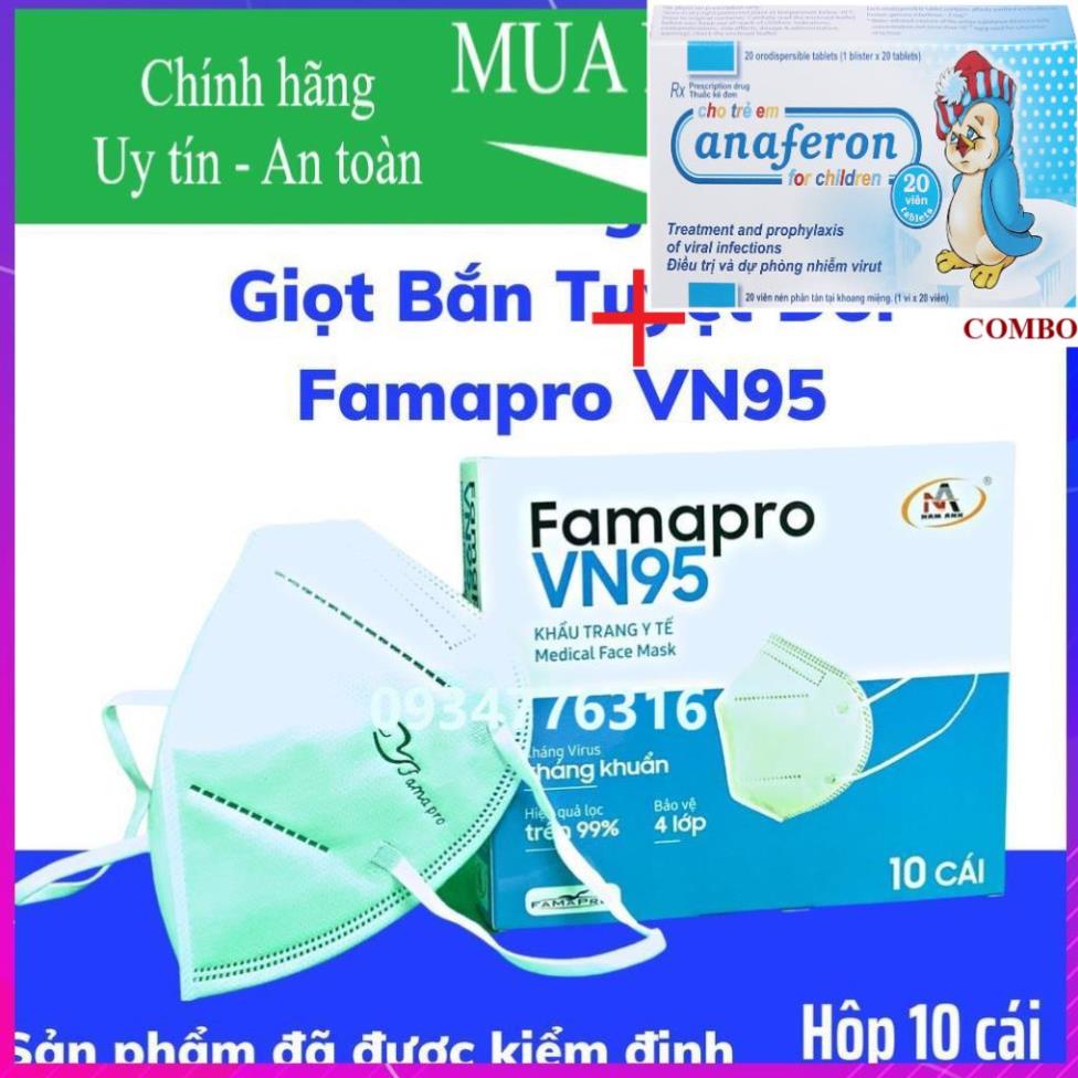 Combo Chim cánh cụt Nga+ ✅ Khẩu Trang Famapro V N95,Chống Giọt Bắn Tuyệt ĐốI,  4 Lớp Với 1 Lớp Vi Lọc- Hộp 10 cái