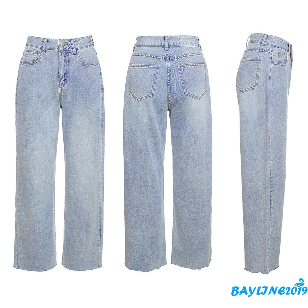 Quần Jeans Dài Lưng Cao Màu Sắc Thời Trang Cho Nữ