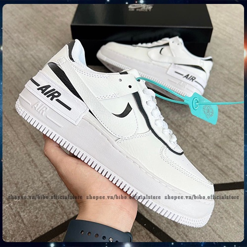 Giày AF1 Shadow Trắng Viền Đen, Giày_Nike Air Force 1 White Black Bản Cao Cấp Full Box Bill
