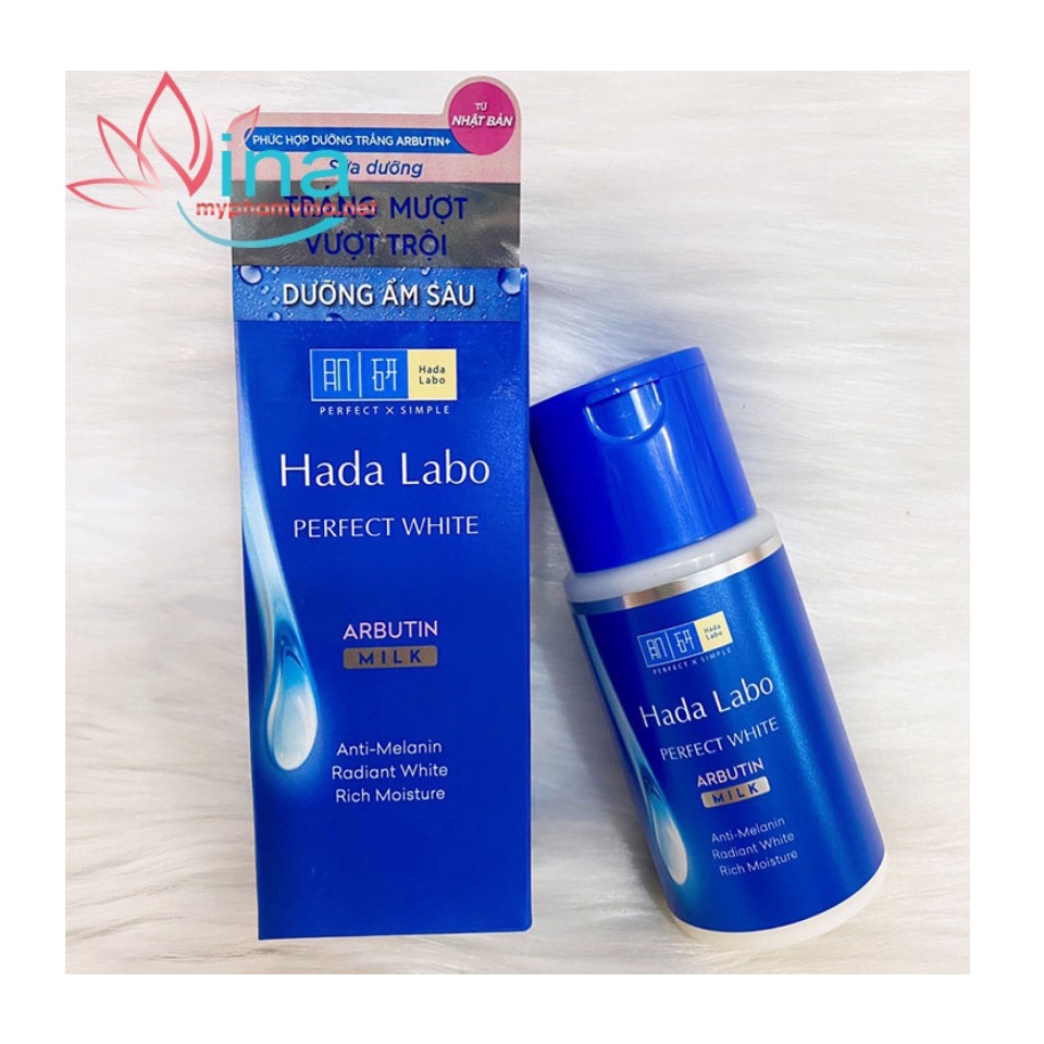 Sữa Dưỡng Hada Labo Perfect White Arbutin Milk - Dưỡng Da Sáng Mịn, Ẩm Mượt 90ml