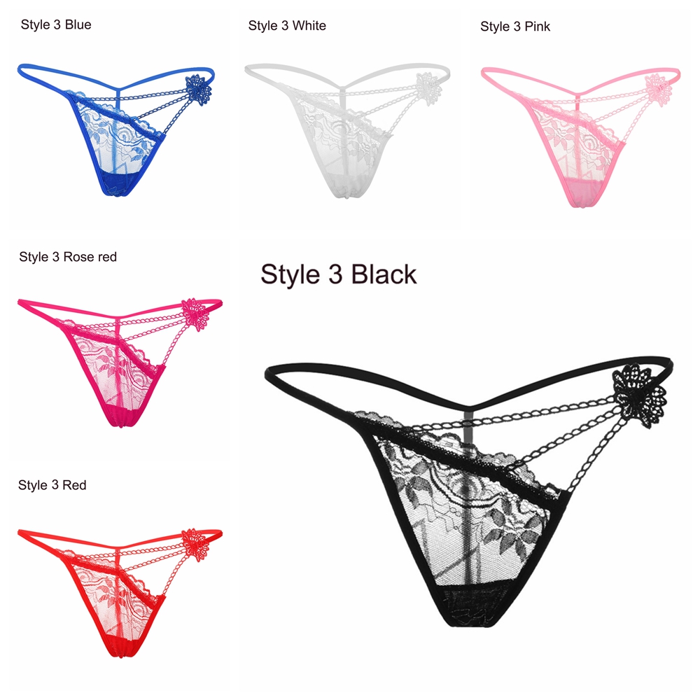 MIHAN1 Fashion Women Erotic Lingerie T-back Lace Flowers Sexy Panties Underpants Transparent Underwear Briefs Low Waist G-string