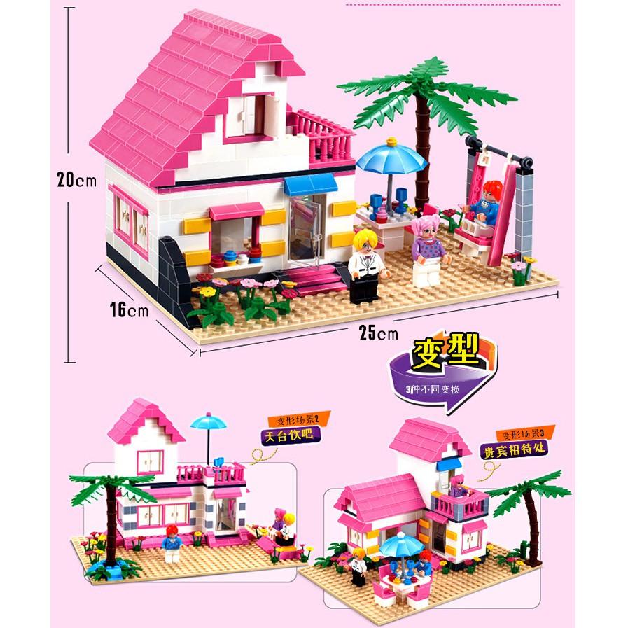 Bộ lắp ghép lego ngôi nhà gồm 383 chi tiết bằng nhựa cao cấp đồ chơi trẻ em