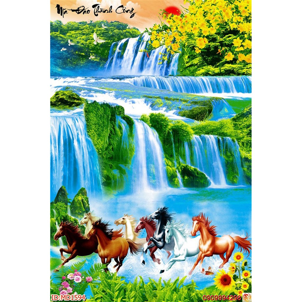 TRANH DÁN TƯỜNG BÁT MÃ 3D - TRANH MÃ ĐÁO THÀNH CÔNG