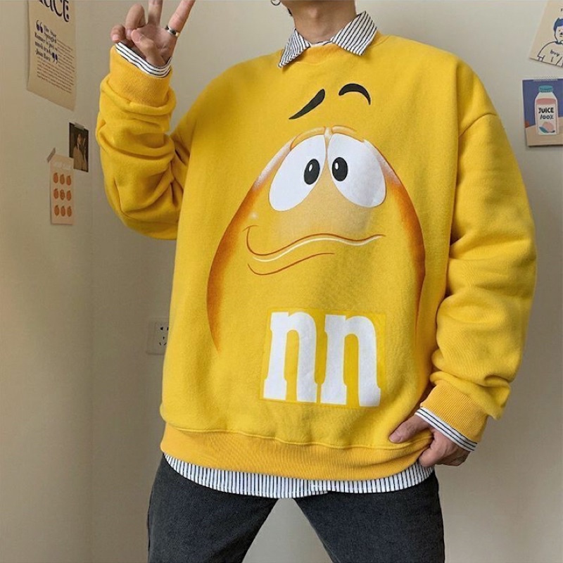 Áo sweatshirt unisex họa tiết hoạt hình