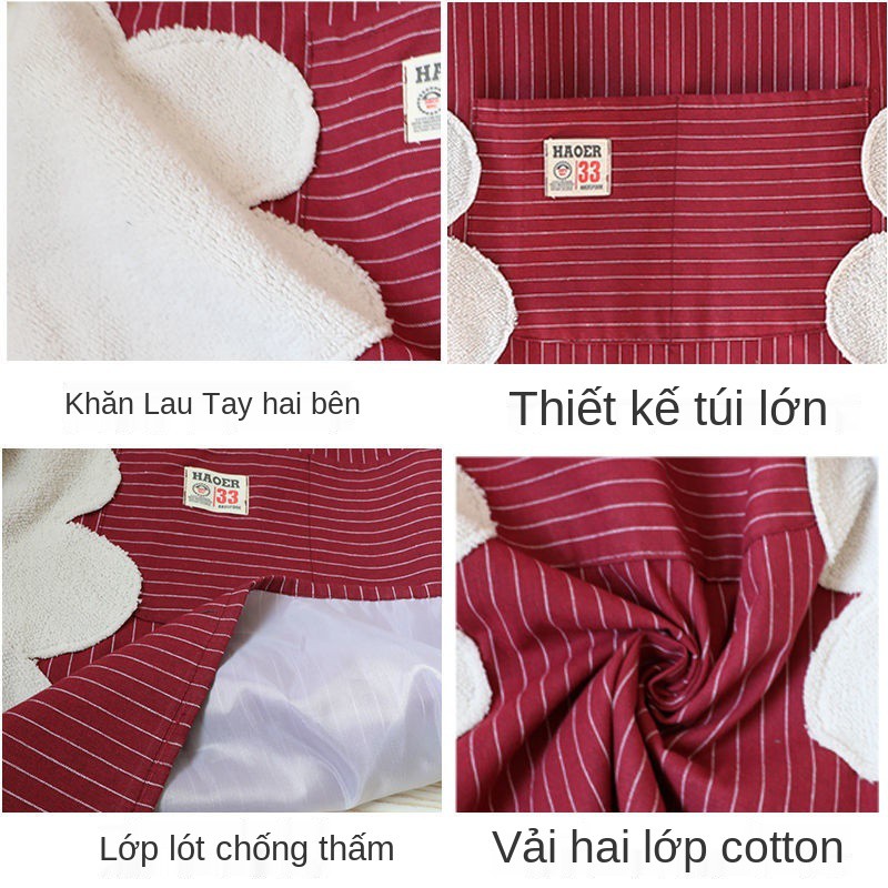 Tạp dề cotton Nhà bếp Áo khoác nữ Nữ công sở Phong cách mới Thời trang chống thấm và chống dầu Thắt lưng nấu ăn của nam