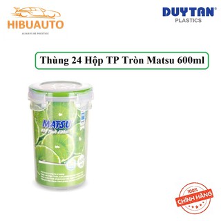 Thùng 24 hộp nhựa tròn đựng thực phẩm duy tân matsu 600ml no.455