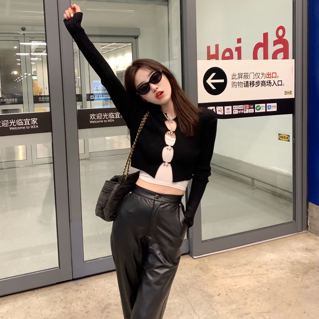 Áo Khoác Len cardigan Dáng Ngắn Thời Trang Hàn Quốc Cho Nữ | BigBuy360 - bigbuy360.vn