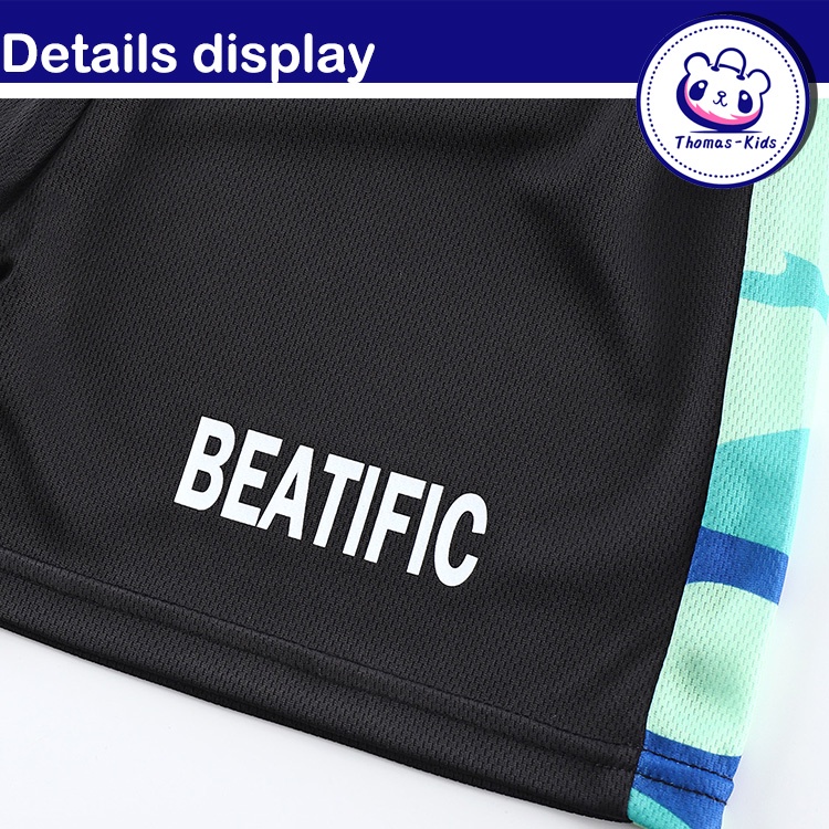 Bộ Đồ 2 Món Áo Thun Tay Ngắn + Quần Đùi Mau Khô D152 Dành Cho Trẻ Em 4-10 Tuổi