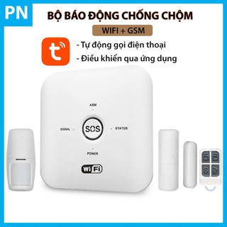Bộ báo động chống trộm qua điện thoại Tuya Wifi + Sim GSM