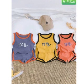 Bộ ba lỗ mát cho bé trai thể thao cotton 8 - 20kg