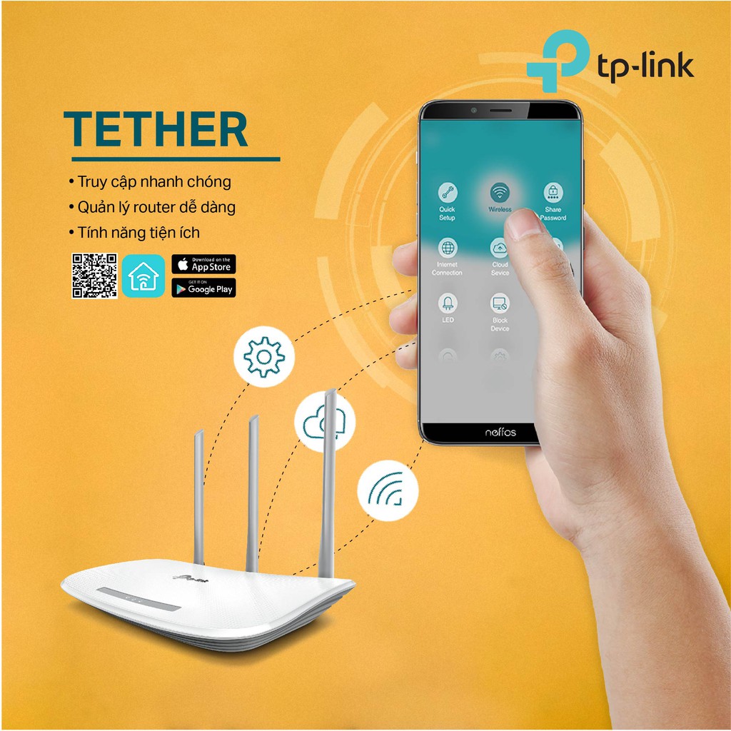 TP-Link Bộ Phát WiFi không dây 3 ăng-ten -TL-WR845N 806A- Hàng Chính Hãng