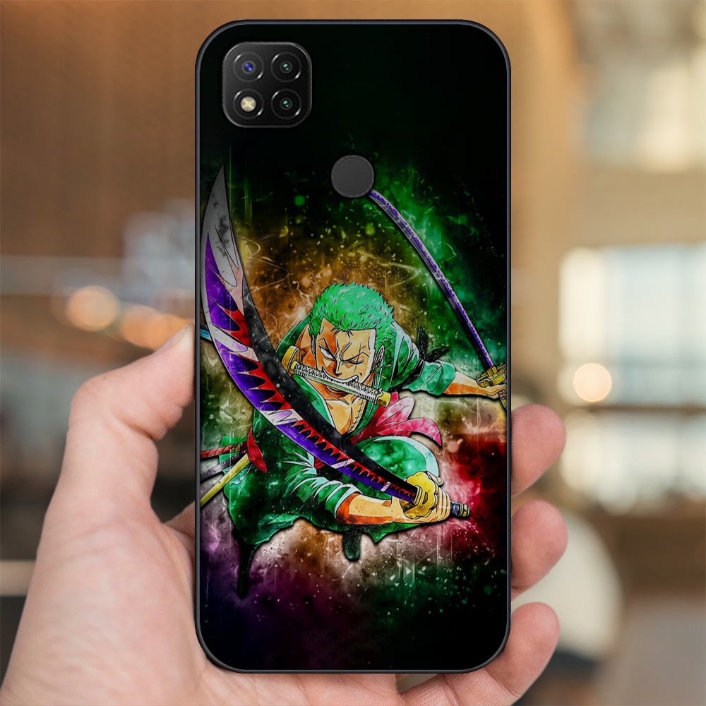 Ốp lưng Xiaomi Redmi 9C viền đen in hình Zoro One Piece