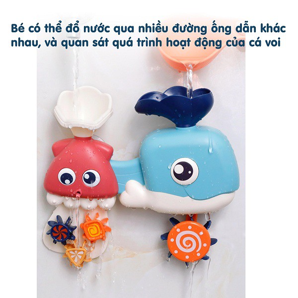 Đồ chơi nhà tắm của thương hiệu UMOO cá voi nước xoay