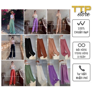 [HÌNH & CLIP THẬT] QUẦN TÂY TUYẾT MƯA ỐNG SUÔN RỘNG DÀI PHỦ GÓT LƯNG SIÊU CAO BẢN EO TO THIẾT KẾ QUẢNG CHÂU TTP STORE