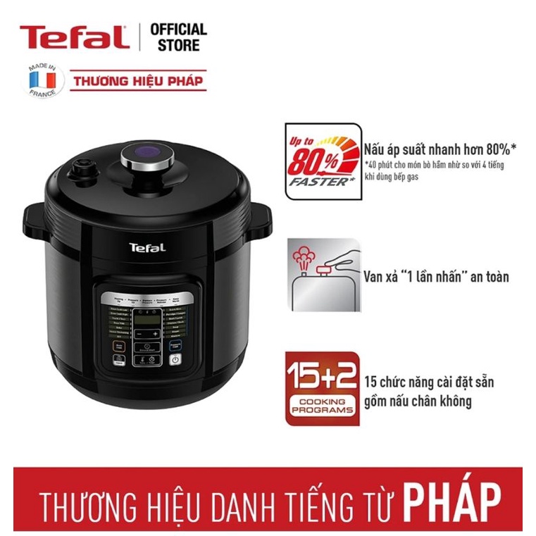 Nồi áp suất điện đa năng Tefal CY601868 - 6 Lít - 15 chức năng - Hàng chính hãng