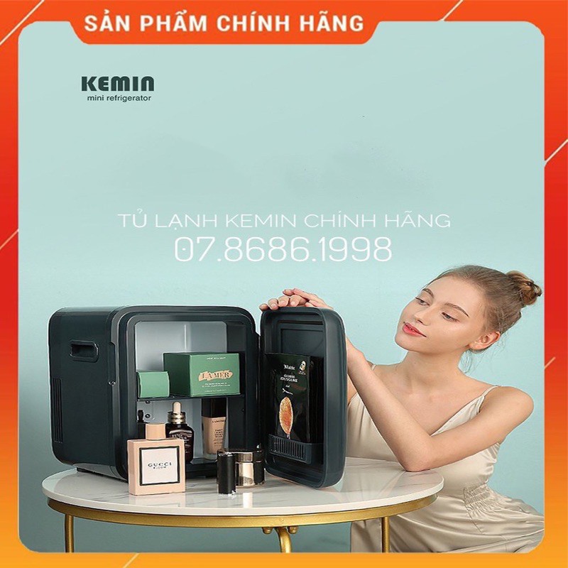 (SẴN)Tủ lạnh mini kemin bảo quản mĩ phẩm, sữa mẹ,mag trên oto 10L