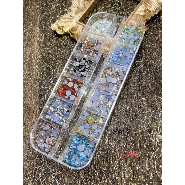 Khay đá chân keo mix màu mix size- phun kiện nail