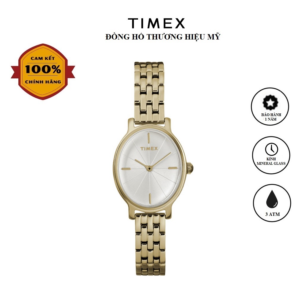 Đồng hồ Nữ Timex Classic Milano Oval 24mm - TW2R94100 Dây Kim Loại - Chính Hãng