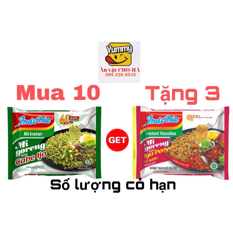 MÌ INDOMIE ỚT XANH CABE IJO: CÀ RI, CAY GIÒN, ỚT XANH, GÀ HÀNH. ĂN VẶT🌶