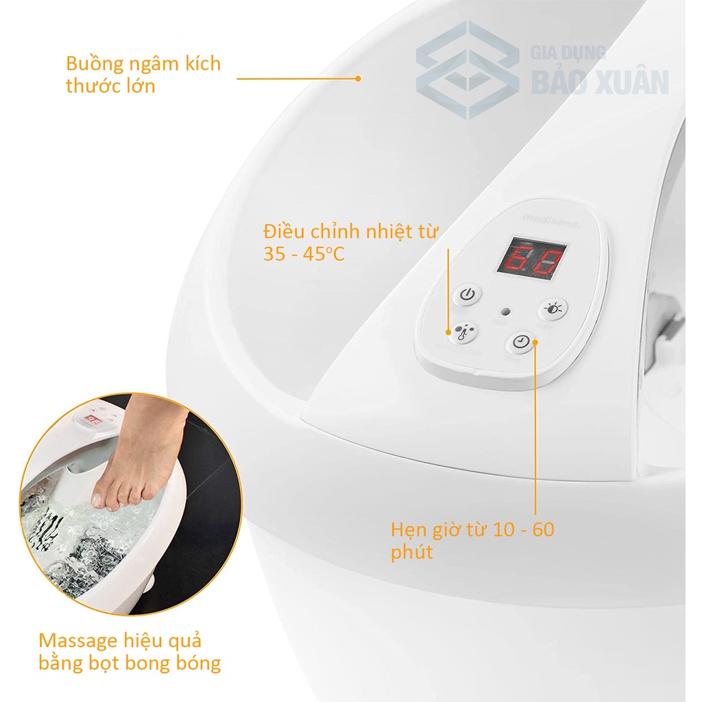 Bồn ngâm chân Medisana FS 888 Premium New Chậu massage thư giãn bàn chân mẫu mới 2021 - Hàng Đức