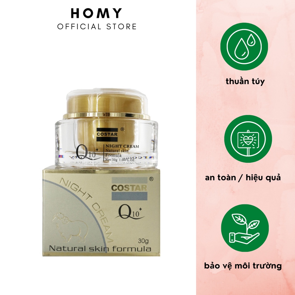 Kem dưỡng da nhau thai cừu ban đêm Costar night cream Q10 giúp da căng bóng mịn 30g