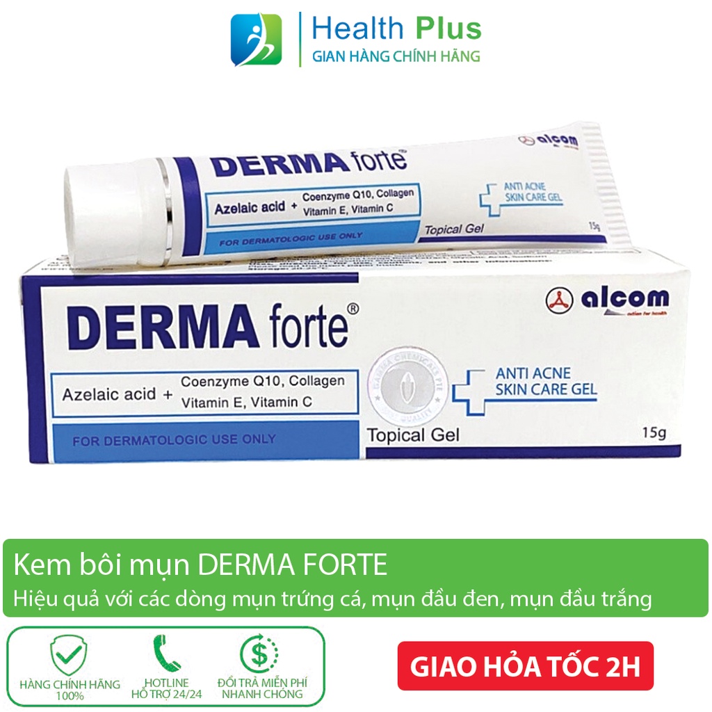 Derma Forte ngừa mụn chính hãng dùng cho mụn trứng cá, đầu đen, đầu trắng 15g