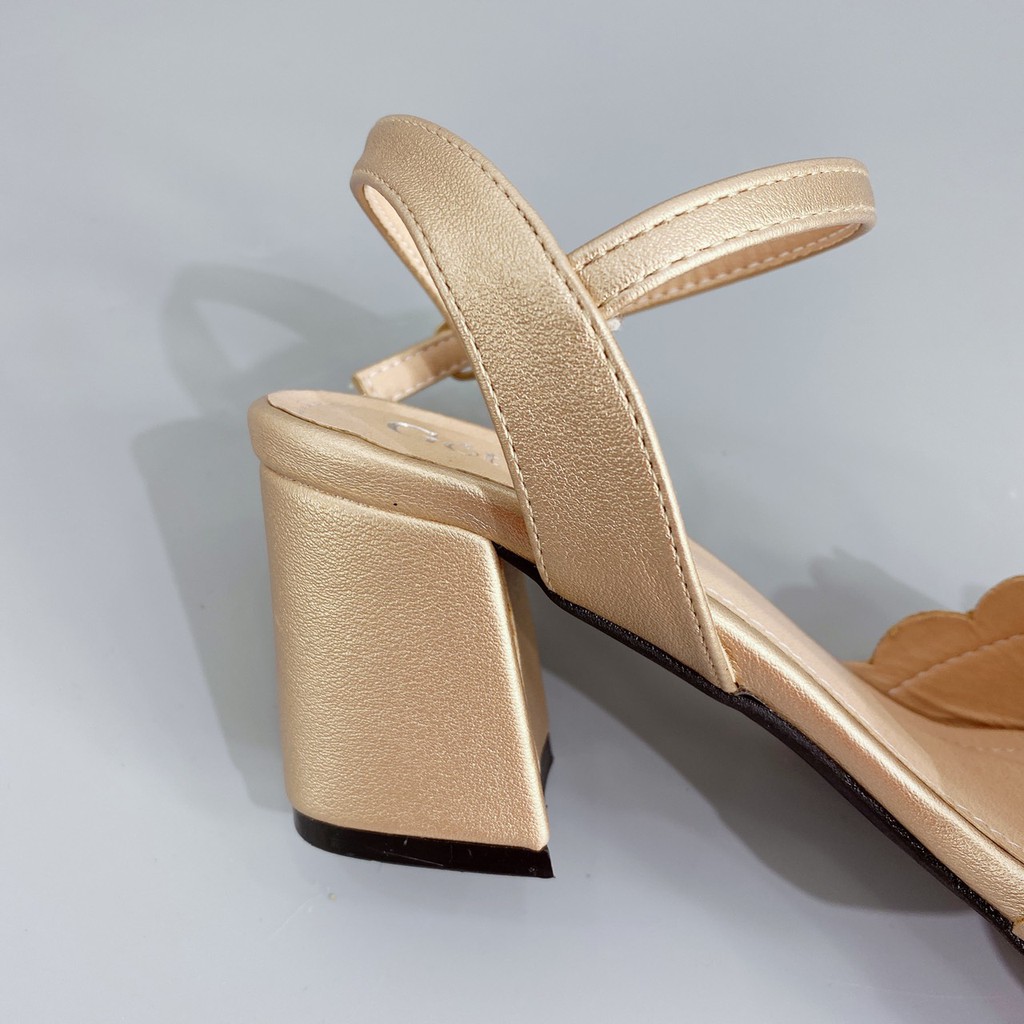 Giày sandal cao gót nữ GÓT XINH GD5 da mờ trụ vuông cao 5cm
