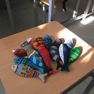 10 con Cá gỗ size 17cm chưa vẽ (cá mộc chưa vẽ) ảnh thật