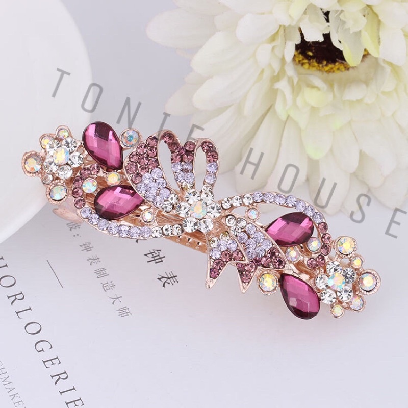 Kẹp đuôi tóc đá màu cao cấp cho nữ trung niên