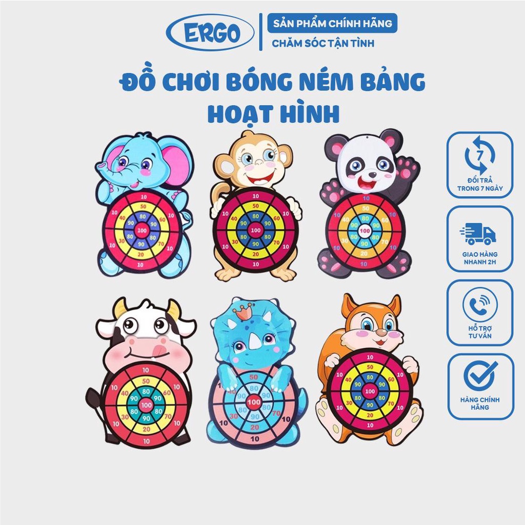 Đồ chơi ném bóng dính vui nhộn đi kèm bảng con vật dễ thương cho trẻ em