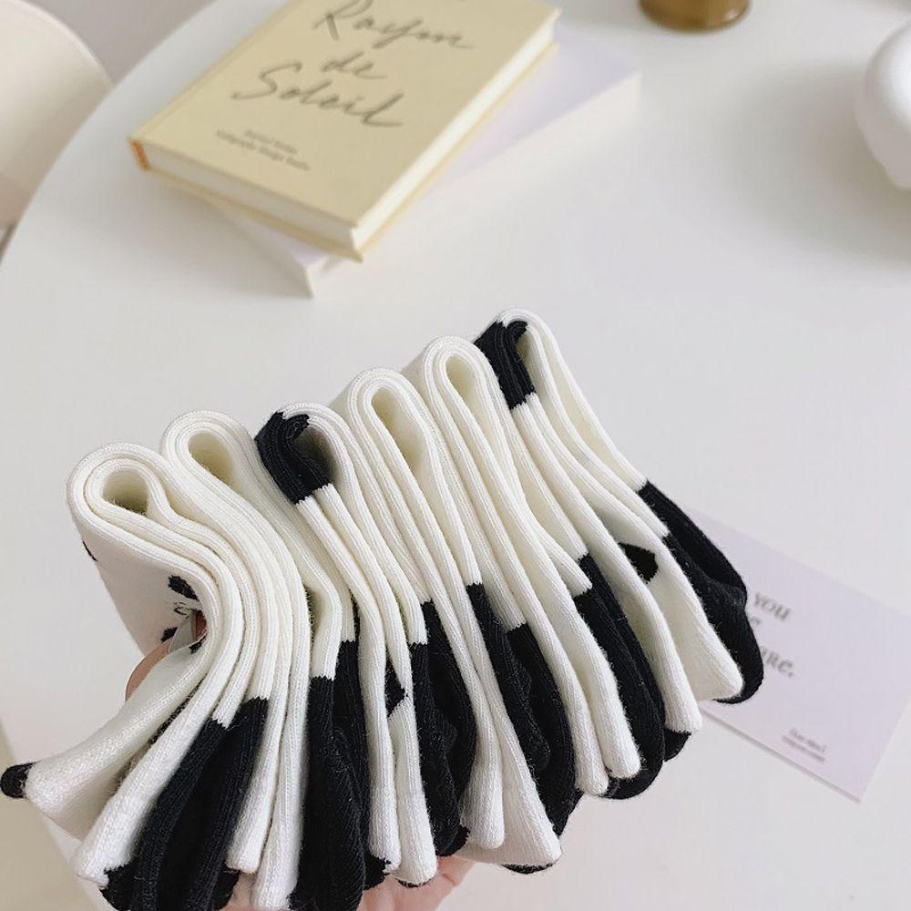 Vớ Cotton Màu Trơn Họa Tiết Mèo / Gấu Trúc Phong Cách Hàn Quốc Độc Đáo Thoải Mái Cho Nữ