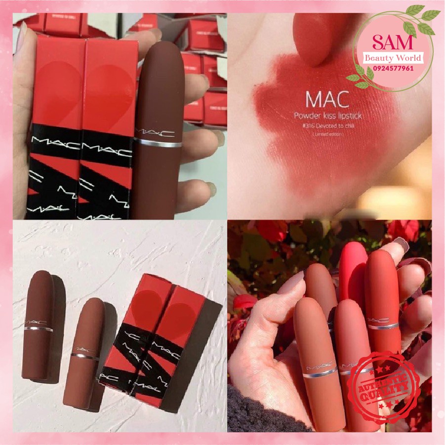 Son MAC charm Valentine Limited Matte Mist Powder 316 - Tone đỏ đất | BigBuy360 - bigbuy360.vn