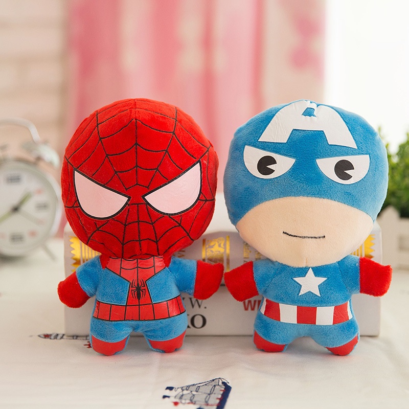DISNEY Búp Bê Đồ Chơi Nhồi Bông Marvel Spiderman Captain America Iron Man Hulk Marvel 12CM Làm Quà Sinh Nhật Dành Cho Trẻ