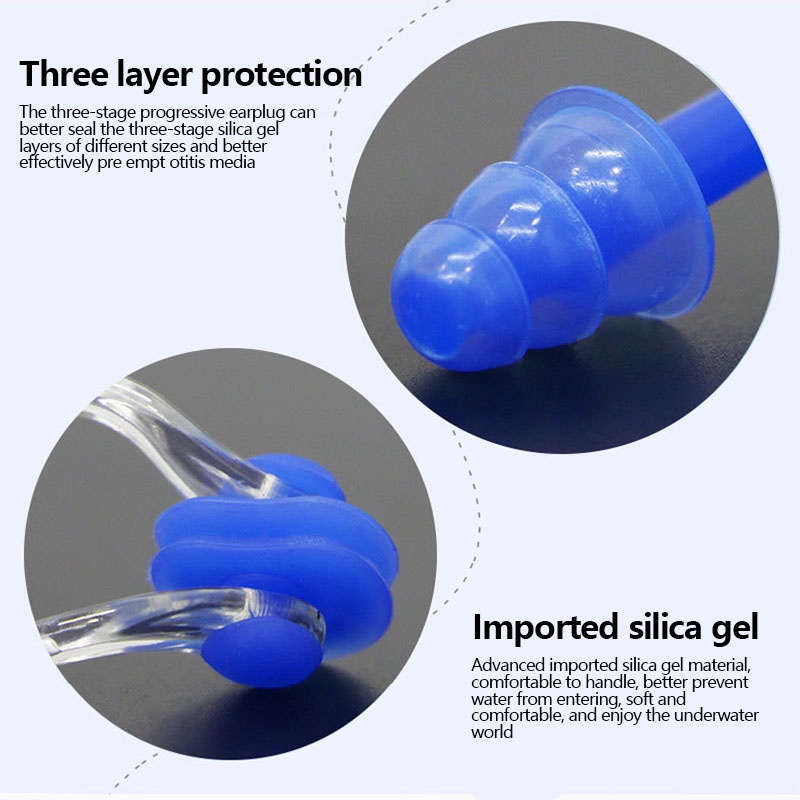 3 cái unisex mũi kẹp nút tai không thấm nước bơi mũi kẹp nút tai silicone mềm bộ phụ kiện bơi lướt sóng