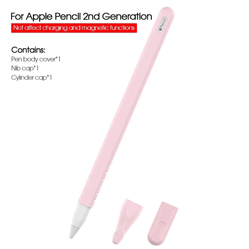 Vỏ silicone mềm kèm nắp bảo vệ đầu cho bút Apple Pencil 2