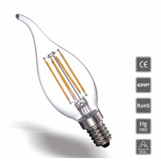 BÓNG ĐÈN LED  4W  NẾN ĐUI E14 (Ánh sáng vàng 2700K) [BẢO HÀNH 6 THÁNG]