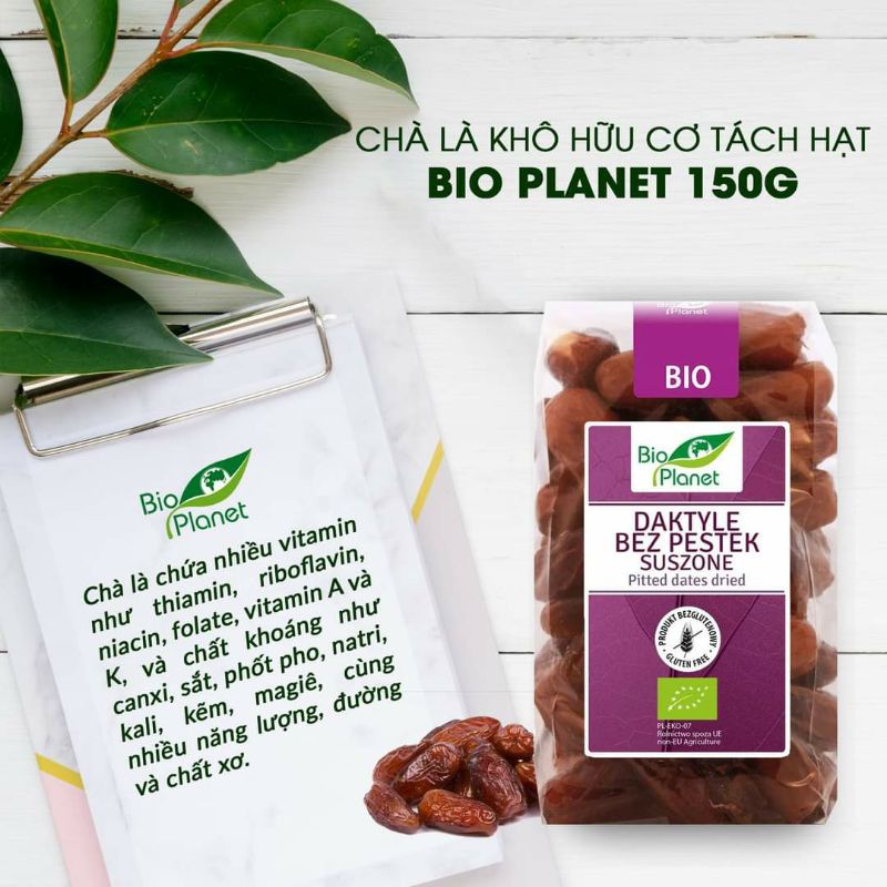 Chà là hữu cơ tách hạt Bio Planet 150g-400g-1kg
